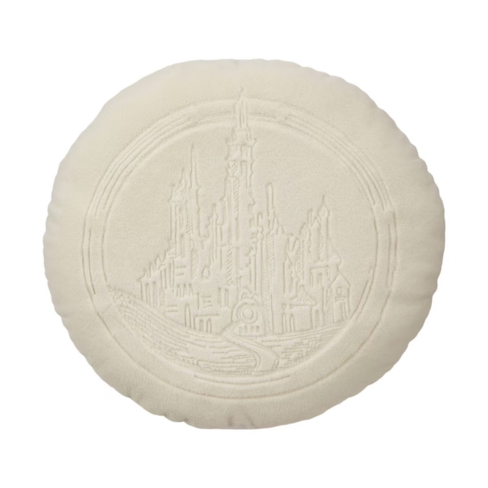Wicked For Good x Katie Kime Emerald City Faux Fur Round Throw Pillow Cream